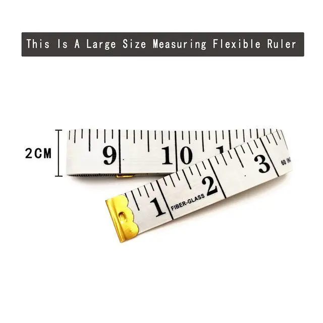 Alt view image 2 of 5 - 3 Pack Soft Measuring Tape for Body ,Double Scale Fabric Craft Tape Measure Sewing Tailor Cloth Flexible Ruler for Weight Loss 60 inch/150cm,White