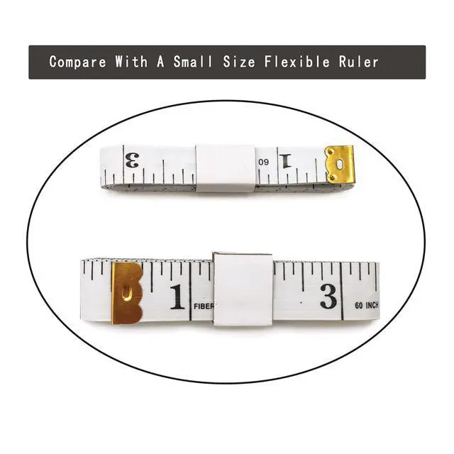 Alt view image 5 of 5 - 3 Pack Soft Measuring Tape for Body ,Double Scale Fabric Craft Tape Measure Sewing Tailor Cloth Flexible Ruler for Weight Loss 60 inch/150cm,White