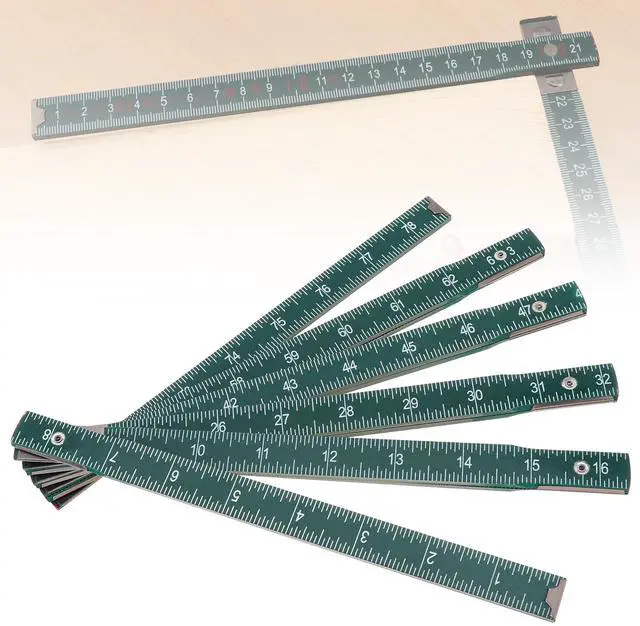 Main image of Folding Wooden Stick Ruler, Inch & Metric (78-inch/2-Meter When Straight), Foldable Rule for Carpenters Folding rulers, 0-180 Degree Angle, Adjustable
