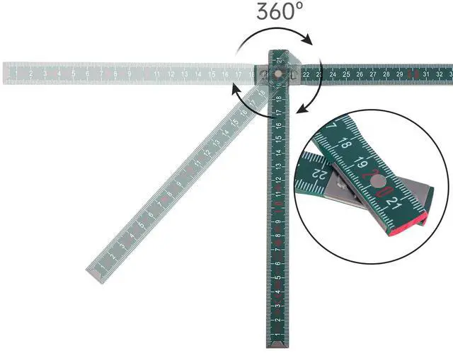 Alt view image 3 of 7 - Folding Wooden Stick Ruler, Inch & Metric (78-inch/2-Meter When Straight), Foldable Rule for Carpenters Folding rulers, 0-180 Degree Angle, Adjustable