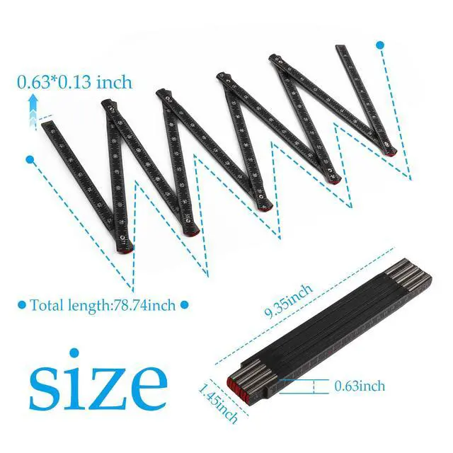 Alt view image 2 of 7 - 78.74 Inch Oil Tank Measuring Stick,Foldable Wooden Fuel Tank Measuring Stick with 2 Type Clear Level Mark,Universal 10 Fold Oil Dipstick for Accurate Oils Level Readings