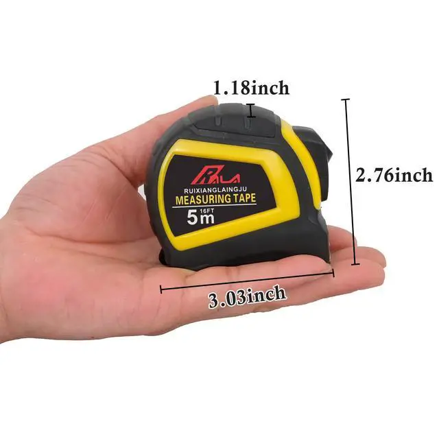 Alt view image 3 of 7 - Auto-Lock Measuring Tape, 16-Feet (5M) Dual Side Retractable Tape Measure, Inch/Metric Scale, MID Accuracy, for Electricians, Carpenter, Surveyors and Engineers, with Rubber Protective Casing