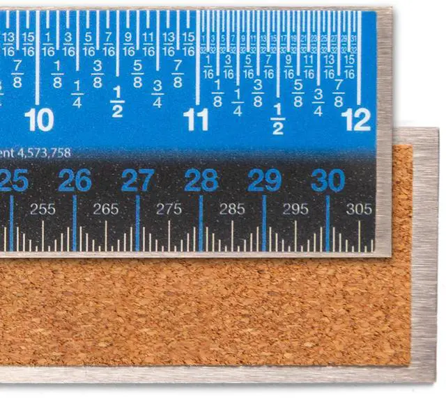 Main image of Easy Read Stainless Steel Ruler, Standard/Metric, 12" Long, Blue