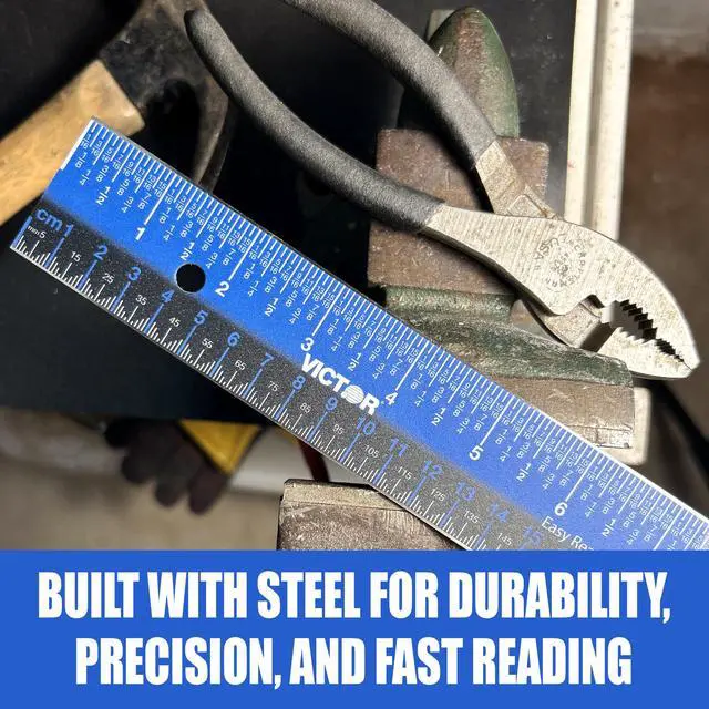 Alt view image 5 of 5 - Easy Read Stainless Steel Ruler, Standard/Metric, 12" Long, Blue