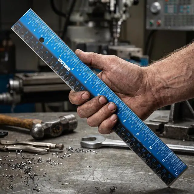Alt view image 4 of 5 - Easy Read Stainless Steel Ruler, Standard/Metric, 12" Long, Blue