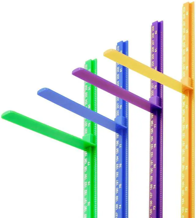 Alt view image 2 of 7 - Height Measurement Rod for Wall - 3D Removable Growth Stick, Wall Mounted Splicing Ruler for Children, Adults, Kids, Baby Nursery - 79 Inch (Purple)