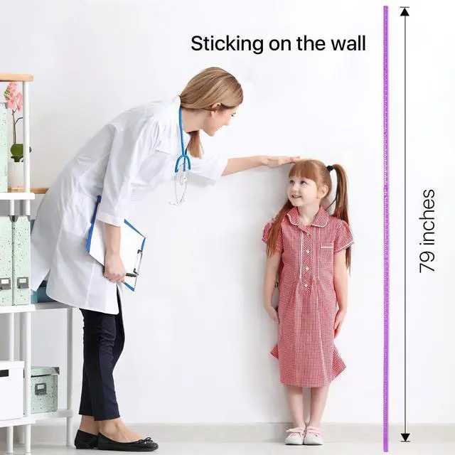 Alt view image 4 of 7 - Height Measurement Rod for Wall - 3D Removable Growth Stick, Wall Mounted Splicing Ruler for Children, Adults, Kids, Baby Nursery - 79 Inch (Purple)
