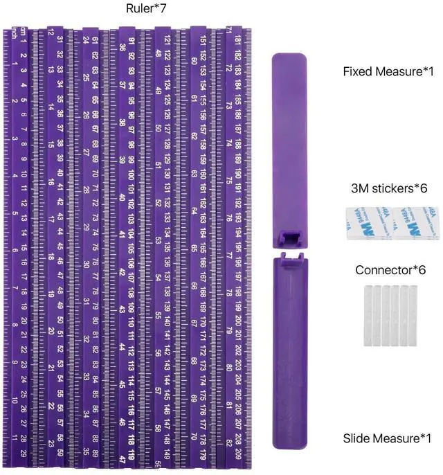 Alt view image 6 of 7 - Height Measurement Rod for Wall - 3D Removable Growth Stick, Wall Mounted Splicing Ruler for Children, Adults, Kids, Baby Nursery - 79 Inch (Purple)