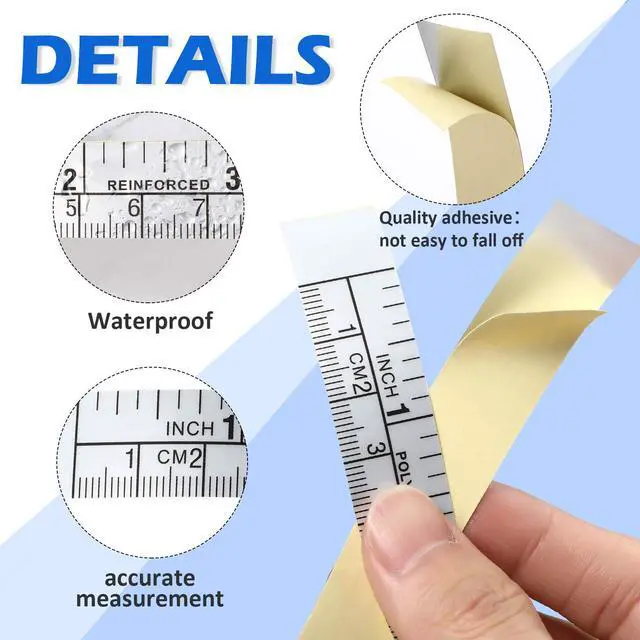 Alt view image 4 of 7 - 5 Pieces Self-Adhesive Measuring Tape Workbench Ruler Adhesive Backed Double Scale Stick Tape Measure for Work Woodworking, Saw, Drafting Table (24 Inch)