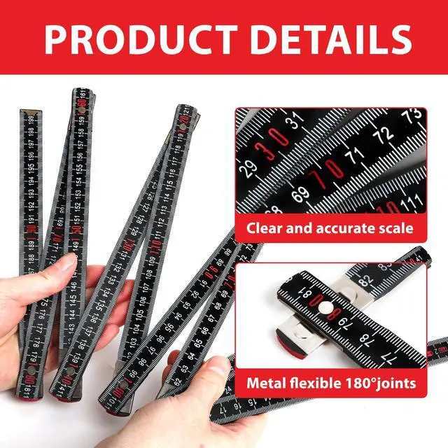Alt view image 3 of 7 - Fuel Tank Measuring Stick 10 Fold to 78", Wooden Oil Tank Measuring Stick, Oil Tank Gauge Measuring Stick, Folding Measuring Stick Ruler for Oil Tank (1PCS Wooden Measuring Stick)