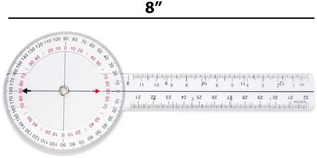 Alt view image 5 of 7 - 8 Inch Orthopedic ROM Goniometer Therapy Gauge