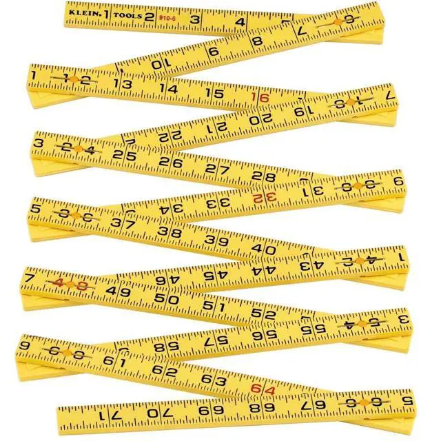 Alt view image 5 of 7 - 910-6 Folding Ruler 6-Foot, Durable Fiberglass, Inside Reading