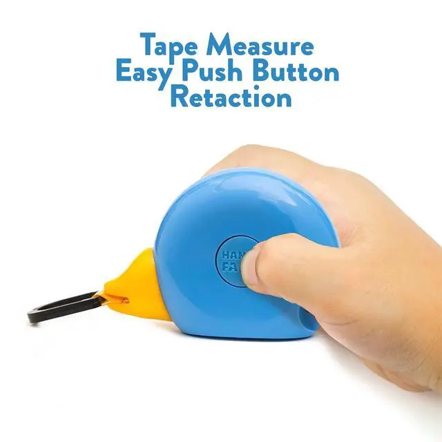 Alt view image 3 of 7 - Kids Tape Measure 8ft Blue Bird Retractable Measuring Tape with Level & Protractor, STEM Montessori Tool, Toddler Safe, Gift for Boys & Girls Ages 3+
