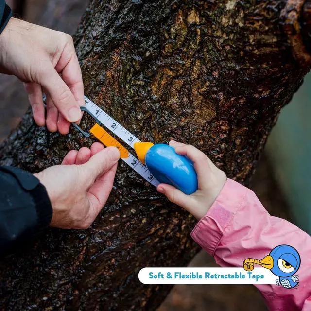 Alt view image 7 of 7 - Kids Tape Measure 8ft Blue Bird Retractable Measuring Tape with Level & Protractor, STEM Montessori Tool, Toddler Safe, Gift for Boys & Girls Ages 3+