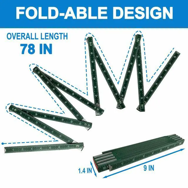 Alt view image 2 of 6 - Oil Tank Measuring Stick 10 Fold To 78 In, Wood Folding Fuel Tank Measuring Gauge Stick, Ruler for Deep Tank