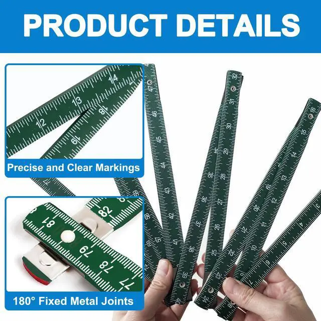 Alt view image 3 of 6 - Oil Tank Measuring Stick 10 Fold To 78 In, Wood Folding Fuel Tank Measuring Gauge Stick, Ruler for Deep Tank