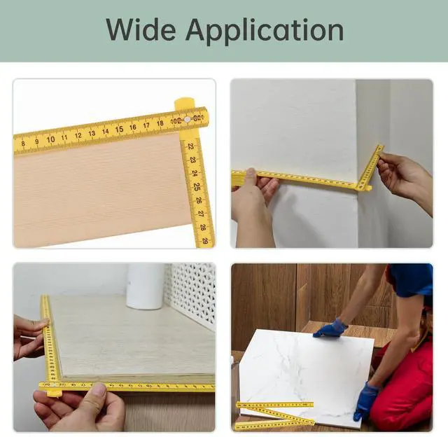 Alt view image 7 of 7 - Folding Measuring Rule, Carpenter's Ruler, 2M / 78" Metric and Inch Measurements, Lightweight Composite Construction Ruler for Woodworking Tape (Yellow)