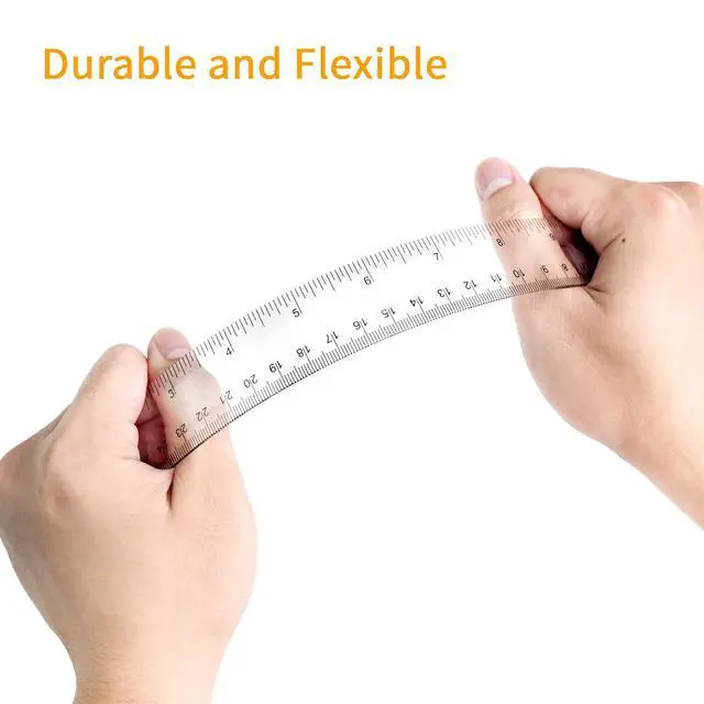 Alt view image 3 of 7 - 30 Packs Plastic Clear Rulers Bulk for Classroom, 12 Inch Ruler
