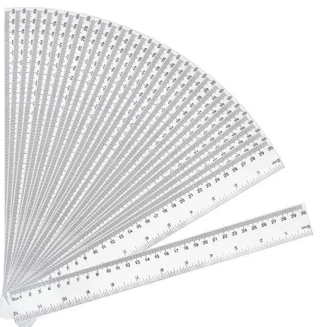 Alt view image 5 of 7 - 30 Packs Plastic Clear Rulers Bulk for Classroom, 12 Inch Ruler
