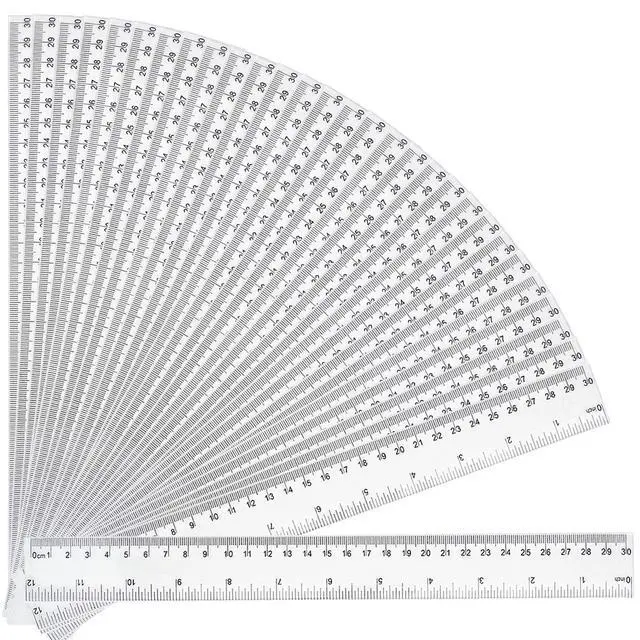 Alt view image 4 of 7 - 30 Packs Plastic Clear Rulers Bulk for Classroom, 12 Inch Ruler