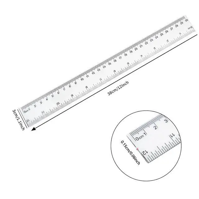 Alt view image 2 of 7 - 30 Packs Plastic Clear Rulers Bulk for Classroom, 12 Inch Ruler