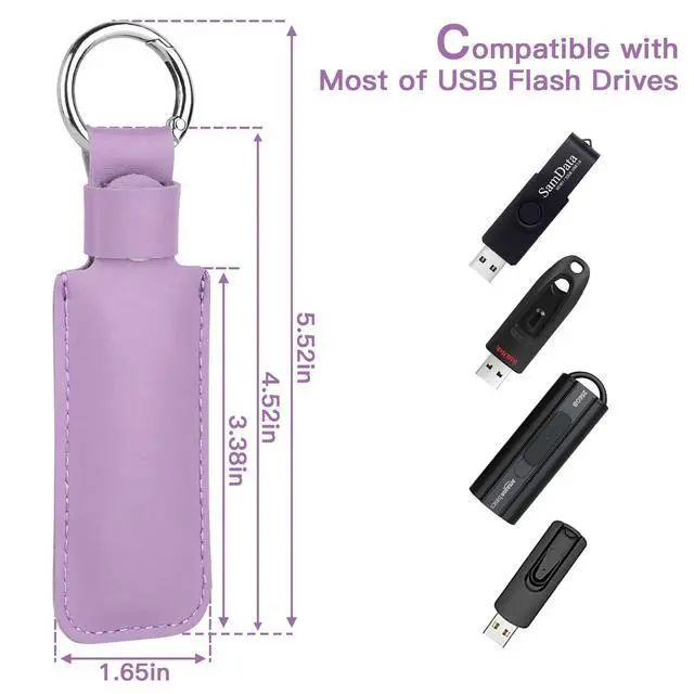 Alt view image 2 of 7 - Microfiber Leather USB Flash Drive Case