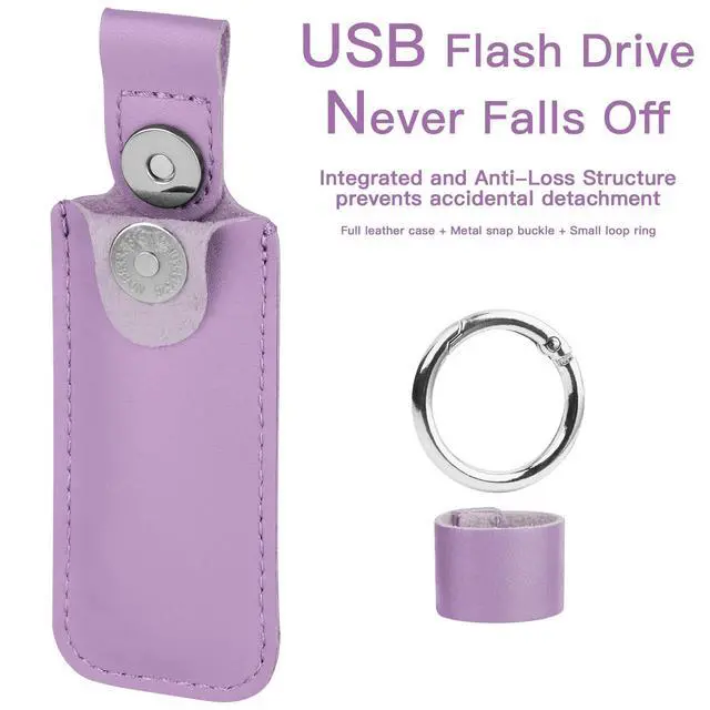 Alt view image 3 of 7 - Microfiber Leather USB Flash Drive Case