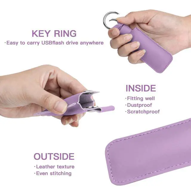 Alt view image 4 of 7 - Microfiber Leather USB Flash Drive Case