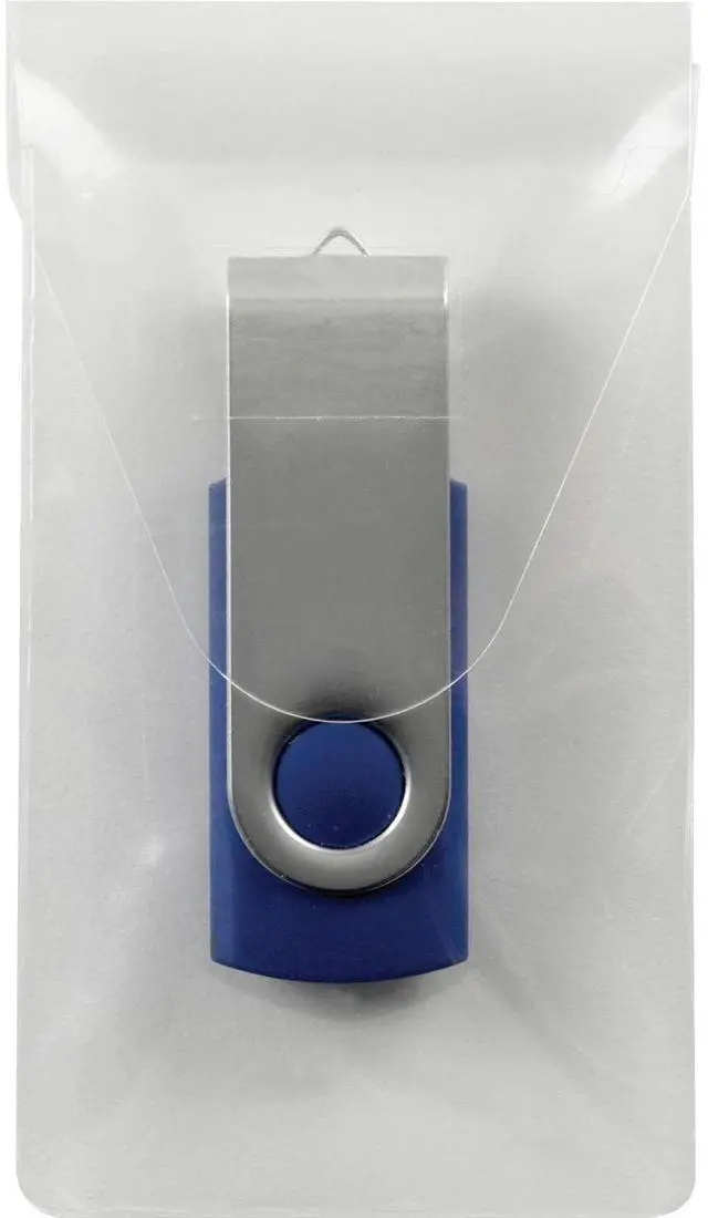 Main image of Self-Adhesive Poly USB Flash Drive Pocket, 2"W x 3,5"H, Clear 6 per Pack (68150)