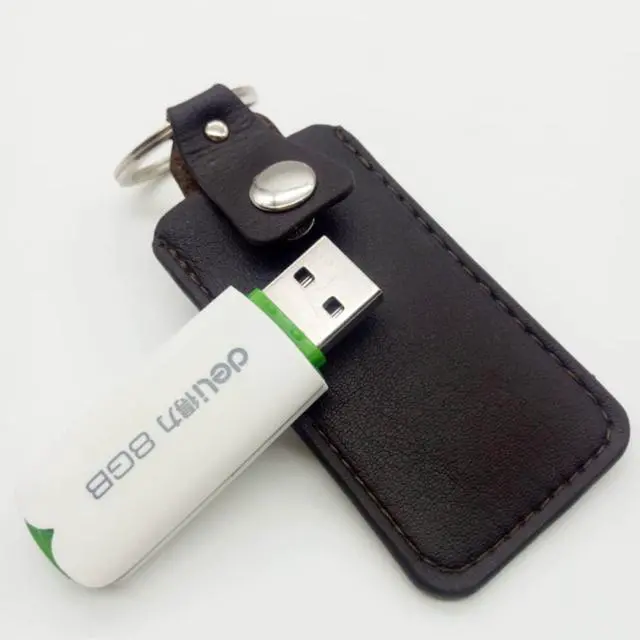 Alt view image 6 of 6 - XXHong 2PCS Leather USB Storage Case - USB Flash Drive Leather Cover (Black)