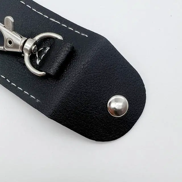 Alt view image 5 of 7 - Anti Lost USB Flash Drive Leather Holder, 2 Pcs Leather USB Protective Case for Alloy Shark Buckle Lightweight Portable (Black+Brown, Large+Small)