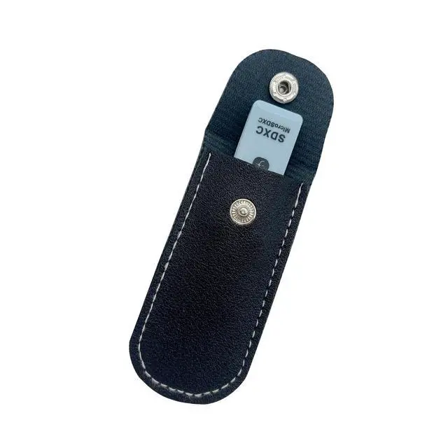 Alt view image 4 of 7 - Anti Lost USB Flash Drive Leather Holder, 2 Pcs Leather USB Protective Case for Alloy Shark Buckle Lightweight Portable (Black+Brown, Large+Small)