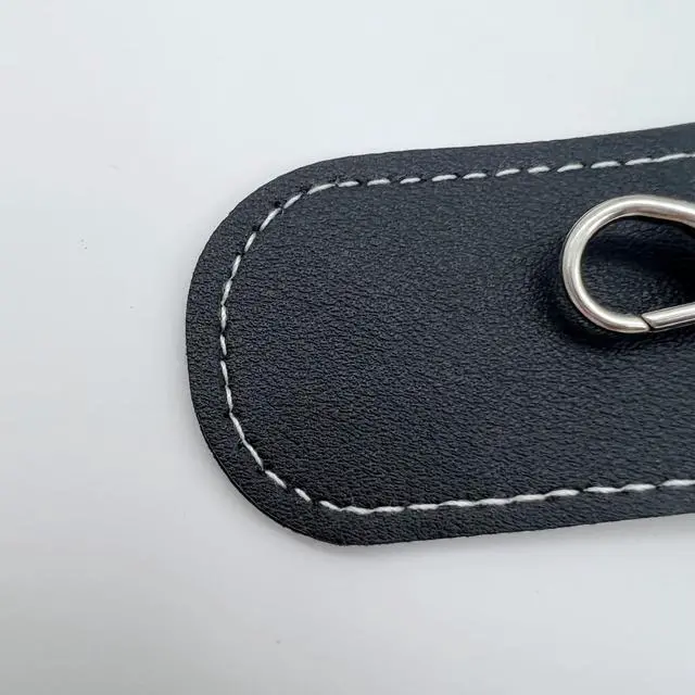 Alt view image 6 of 7 - Anti Lost USB Flash Drive Leather Holder, 2 Pcs Leather USB Protective Case for Alloy Shark Buckle Lightweight Portable (Black+Brown, Large+Small)