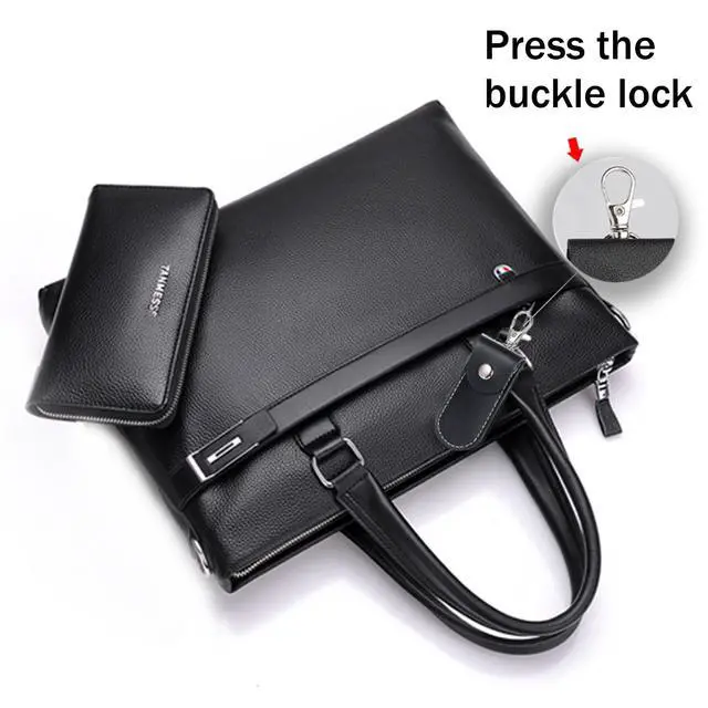 Alt view image 7 of 7 - Anti Lost USB Flash Drive Leather Holder, 2 Pcs Leather USB Protective Case for Alloy Shark Buckle Lightweight Portable (Black+Brown, Large+Small)