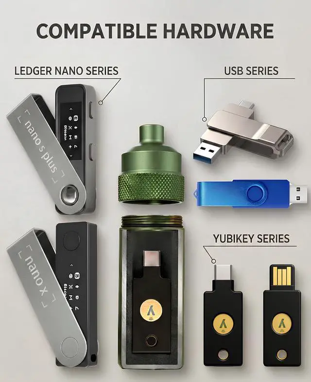 Alt view image 2 of 7 - Case for YubiKey 5/5C NFC, Ledger Nano X/S Plus & USB Flash Drive