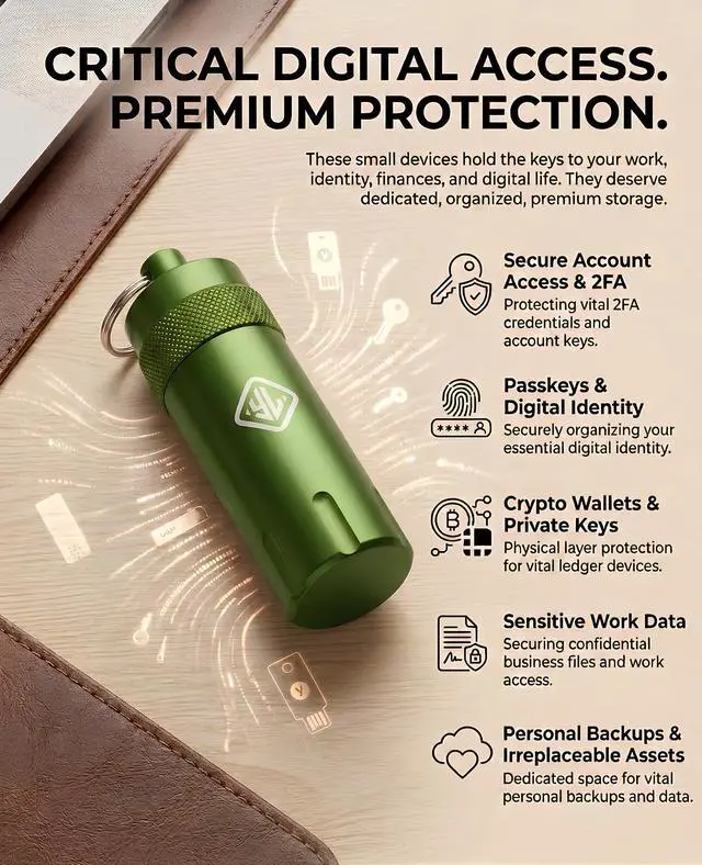 Alt view image 7 of 7 - Case for YubiKey 5/5C NFC, Ledger Nano X/S Plus & USB Flash Drive