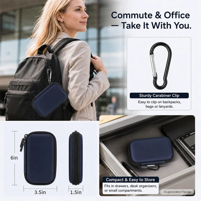 Alt view image 5 of 7 - Flash Drive Case USB Storage Case, Thumb Drive Holder, Holds 8, Black