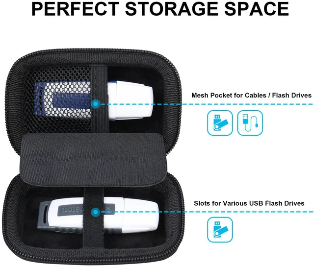 Alt view image 2 of 7 - USB Flash Drive Case, USB Storage Case, USB Holder Storage Bag, Thumb Drive Caes for SanDisk/Samsung USB Flash Drive Cases, Jump Drive Cases, Electronic Accessories Organizer, Black