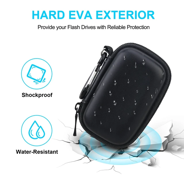 Alt view image 4 of 7 - USB Flash Drive Case, USB Storage Case, USB Holder Storage Bag, Thumb Drive Caes for SanDisk/Samsung USB Flash Drive Cases, Jump Drive Cases, Electronic Accessories Organizer, Black