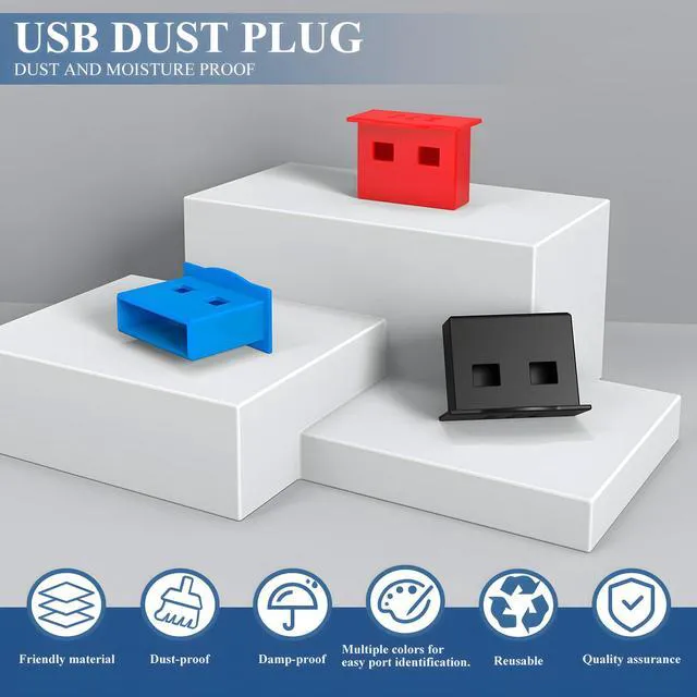 Alt view image 4 of 6 - 10-Pack Black USB Type-A Dust Plugs-USB Port Protector Covers for USB A Female Ports,Dustproof Cap Protectors for USB Ports,Computer,Laptop,TV,Router,All USB A Devices