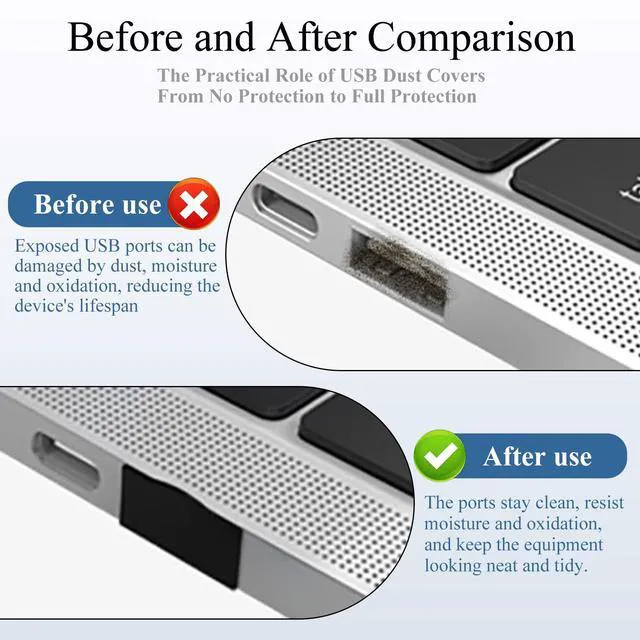 Alt view image 6 of 6 - 10-Pack Black USB Type-A Dust Plugs-USB Port Protector Covers for USB A Female Ports,Dustproof Cap Protectors for USB Ports,Computer,Laptop,TV,Router,All USB A Devices