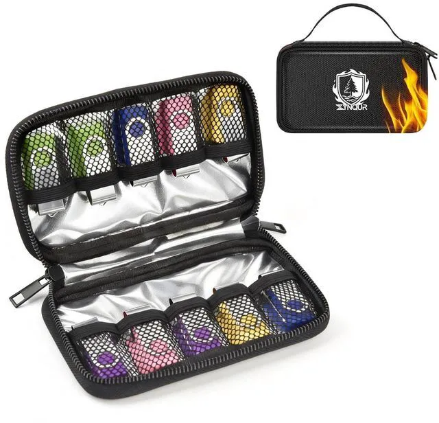 Main image of Upgraded Fireproof Flash Drive Case 10 Slots, USB Case Compatible with SanDisk/for Samsung/for PNY Thumb Drives, Heat Resistant Organizer Holder with Handle for Travel Office Storage - Glossy Black