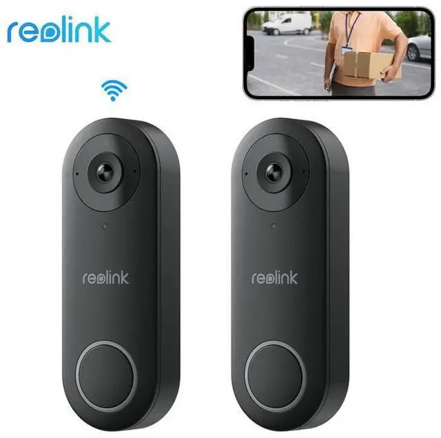 Alt view image 8 of 14 - Reolink 5MP Video Doorbell Camera, 2.4/5 GHz Wi-Fi, Person Detection, 2-Way Audio, 180° Wide View 2-Pack