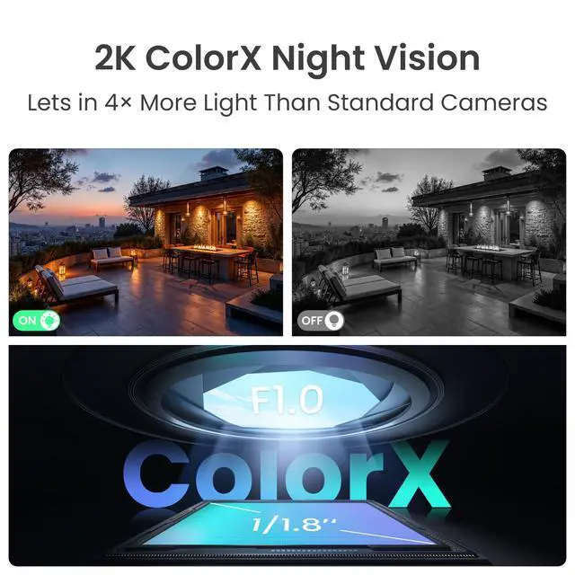 Alt view image 12 of 14 - Reolink 2K Wireless Battery Outdoor Security Camera, ColorX Night Vision, Wi-Fi 6, 10s Pre-recording, Reolink Altas with Solar Panel 2 6W Black 1-Pack