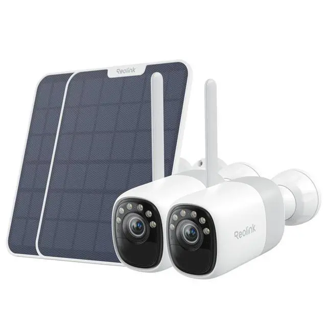 Alt view image 8 of 14 - Reolink 2K 2-Pack Reolink Altas with Solar Panel 2 6W Wireless Battery Outdoor Security Camera, ColorX Night Vision, Wi-Fi 6, 10s Pre-recording, Bullet Camera with 540 days of Battery Life