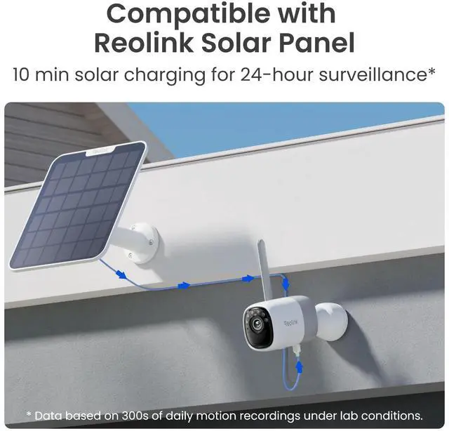 Alt view image 13 of 14 - Reolink 2K 2-Pack Reolink Altas with Solar Panel 2 6W Wireless Battery Outdoor Security Camera, ColorX Night Vision, Wi-Fi 6, 10s Pre-recording, Bullet Camera with 540 days of Battery Life