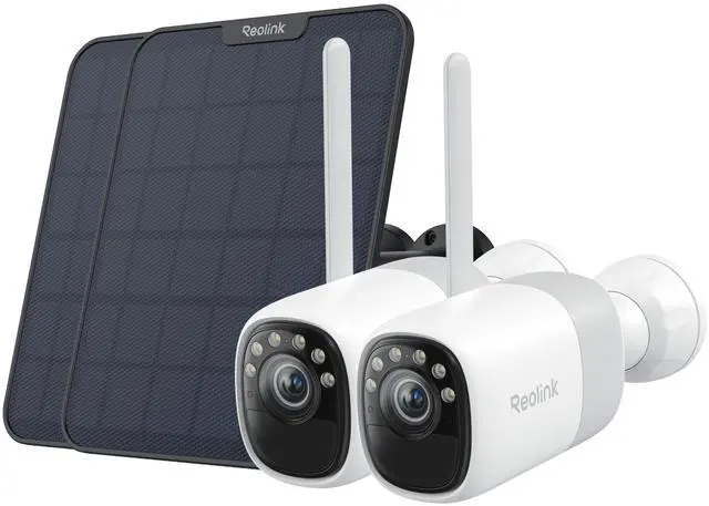 Alt view image 8 of 14 - Reolink 2K 2-Pack Reolink Altas with Solar Panel 2 Black Wireless Battery Outdoor Security Camera, ColorX Night Vision, Wi-Fi 6, 10s Pre-recording, Bullet Camera with 540 days of Battery Life
