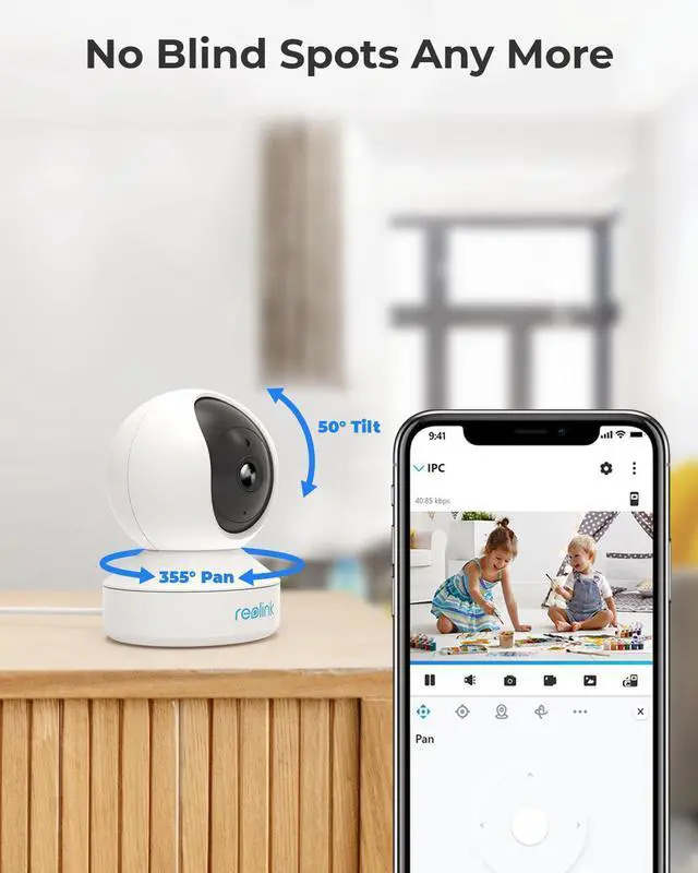 Alt view image 10 of 12 - Reolink Wireless Security Camera, Reolink E1 3MP HD Plug-in Indoor WiFi Camera for Home Security, Pan Tilt Baby Monitor/Pet Camera, Night Vision, Works with Alexa/Google Assistant