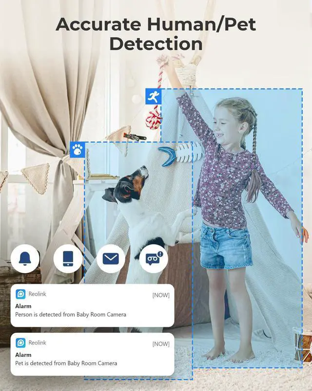Alt view image 12 of 12 - Reolink Wireless Security Camera, Reolink E1 3MP HD Plug-in Indoor WiFi Camera for Home Security, Pan Tilt Baby Monitor/Pet Camera, Night Vision, Works with Alexa/Google Assistant
