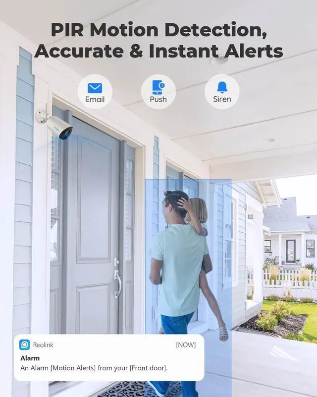 Alt view image 9 of 14 - Reolink Wireless Security Camera Outdoor 3MP HD, Rechargeable Battery-Powered, 2.4GHz WiFi, Night Vision, 2-Way Talk, Works with Alexa, Local SD Storage Smart Alarm - Argus Eco
